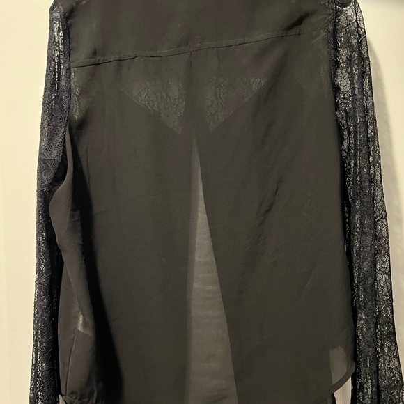 Tildon Tops Black Sheer Blouse M - Picture 3 of 3